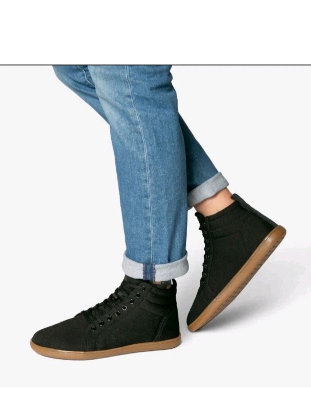 Eco Friendly  Black High Tops Knit Unisex Urban Comfort Feelground Sneakers 12